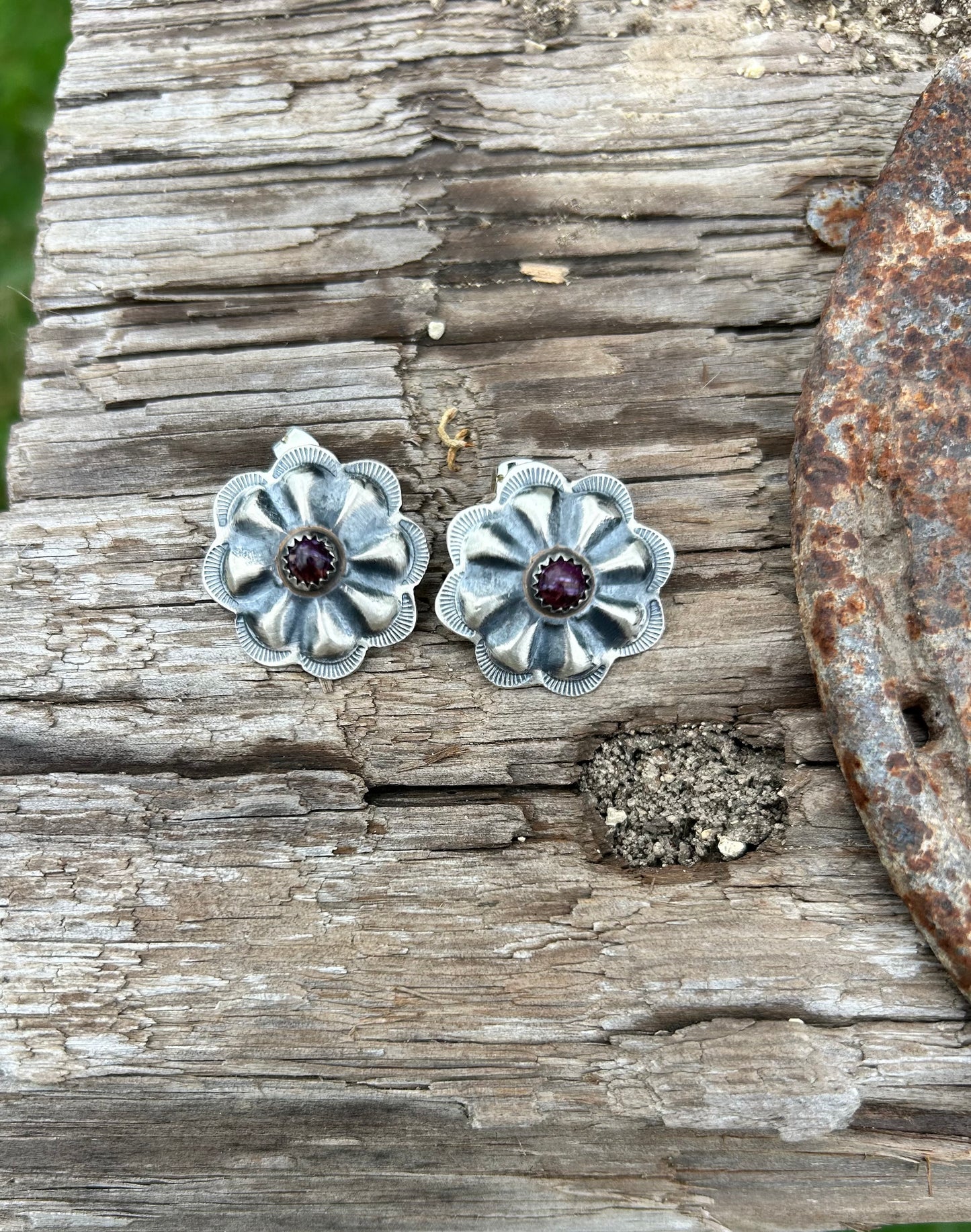 Spiny Concho Stud Earrings