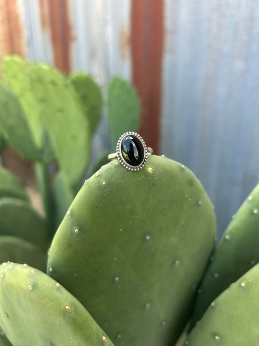 Black Onyx Ring Size 8